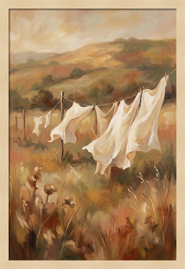 Clothesline With White Sheets