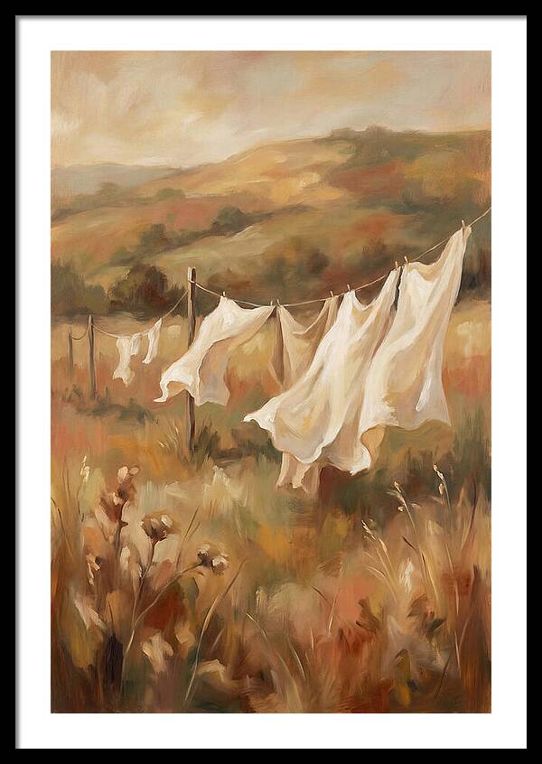 Clothesline With White Sheets