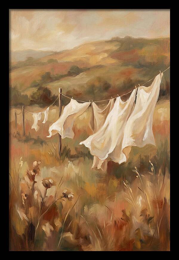 Clothesline With White Sheets