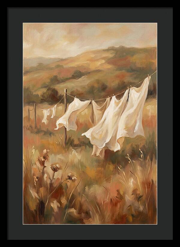 Clothesline With White Sheets