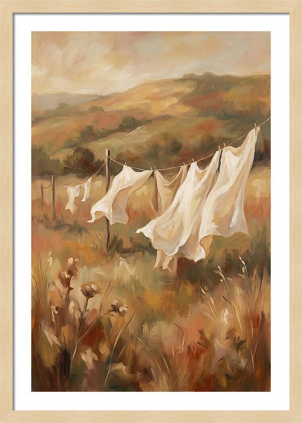 Clothesline With White Sheets
