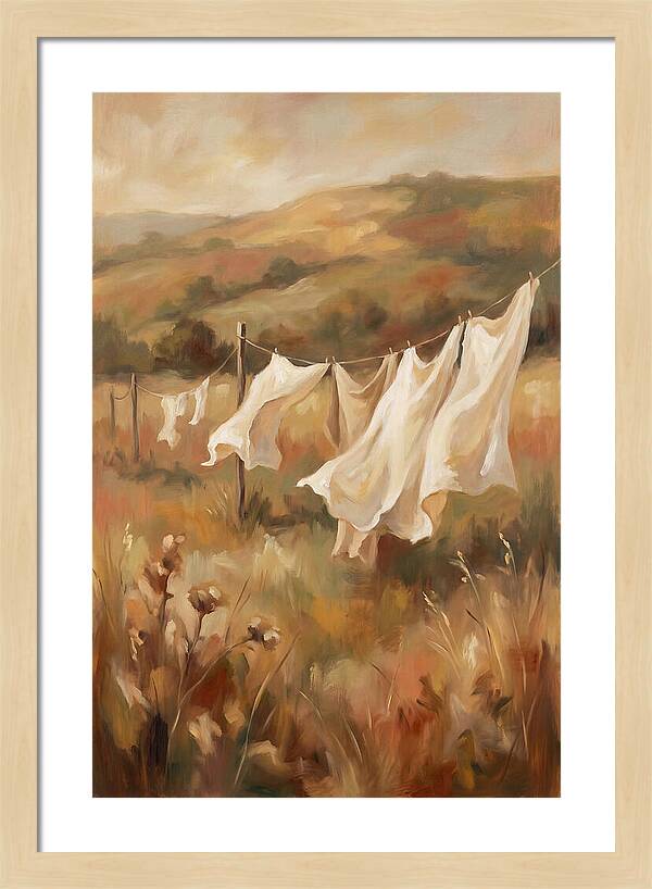 Clothesline With White Sheets