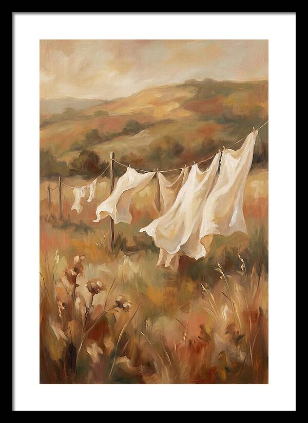 Clothesline With White Sheets