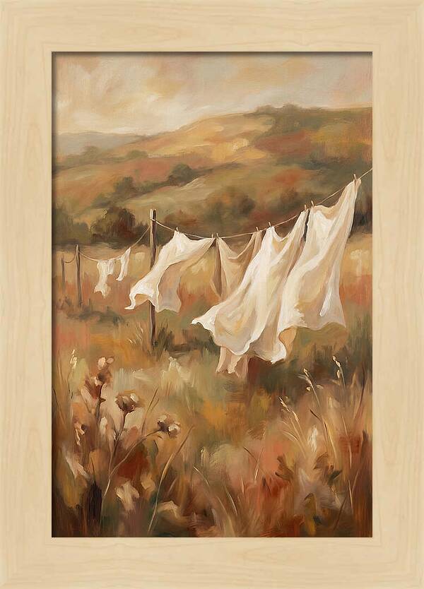 Clothesline With White Sheets