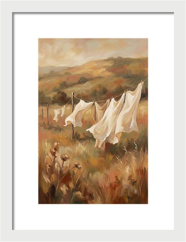 Clothesline With White Sheets