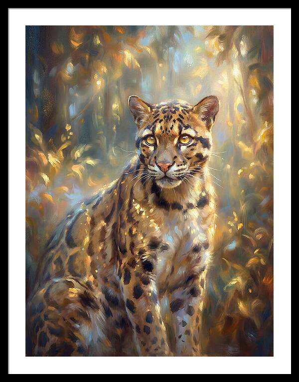 Clouded Leopard In Forest