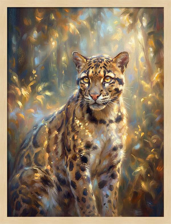 Clouded Leopard In Forest