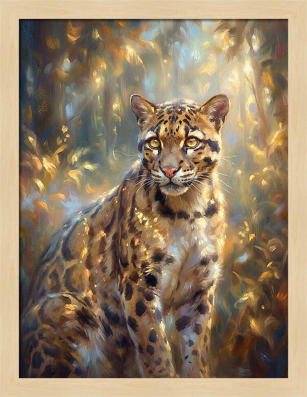 Clouded Leopard In Forest