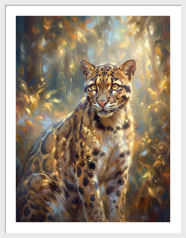 Clouded Leopard In Forest