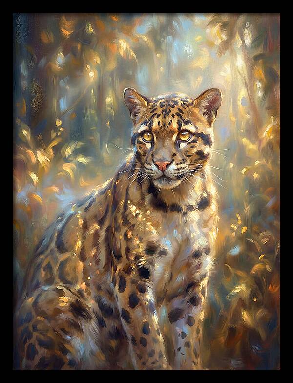 Clouded Leopard In Forest