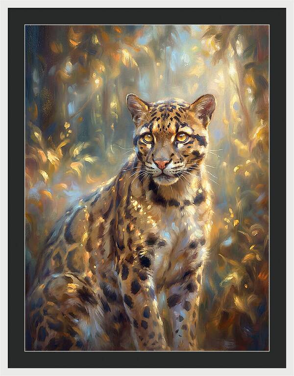 Clouded Leopard In Forest