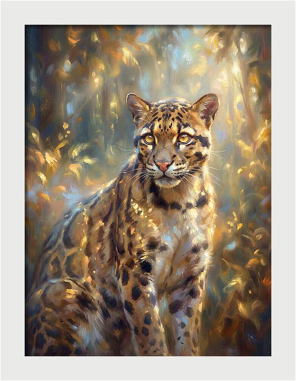 Clouded Leopard In Forest