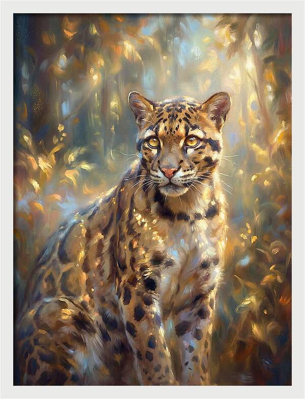 Clouded Leopard In Forest