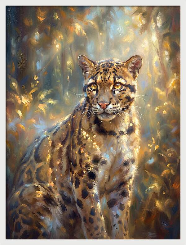 Clouded Leopard In Forest
