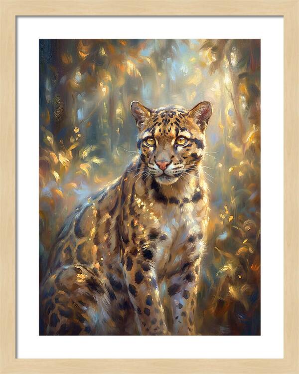Clouded Leopard In Forest
