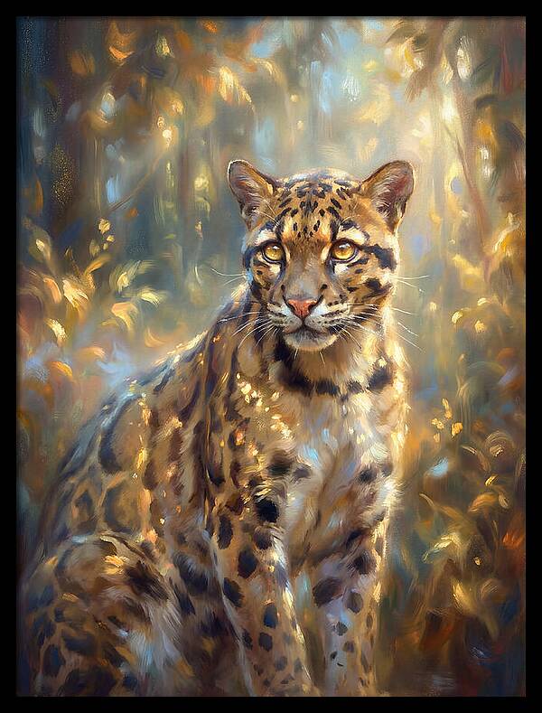 Clouded Leopard In Forest