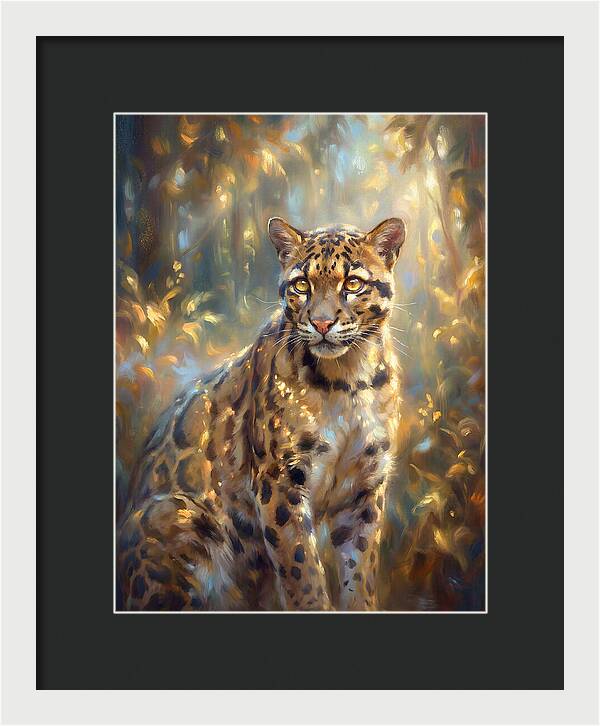Clouded Leopard In Forest