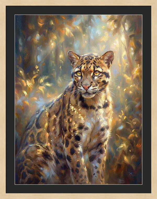 Clouded Leopard In Forest