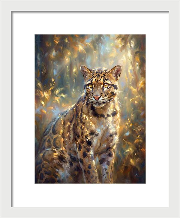 Clouded Leopard In Forest