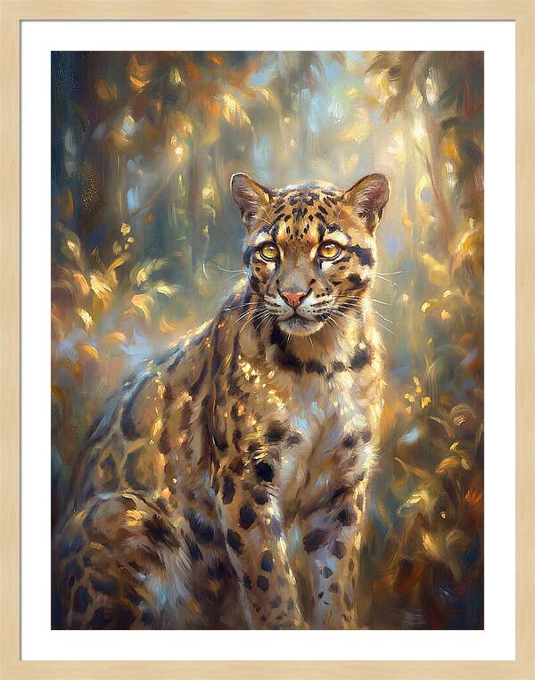 Clouded Leopard In Forest