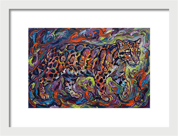 Clouded Leopard In Vibrant Swirls