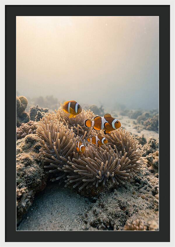 Clown Fish Family In Anemone