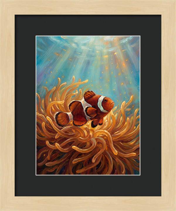 Clownfish Among Vibrant Anemones