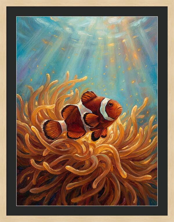 Clownfish Among Vibrant Anemones