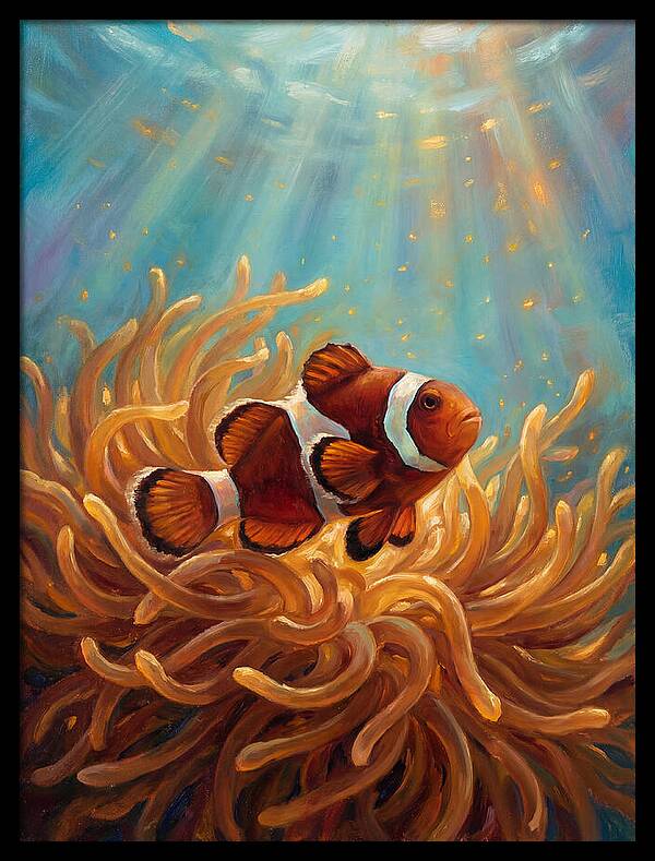 Clownfish Among Vibrant Anemones