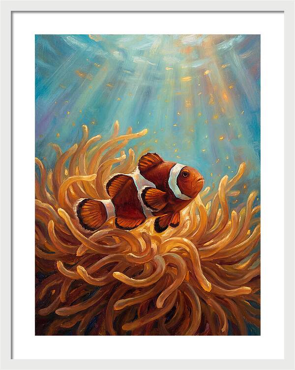 Clownfish Among Vibrant Anemones