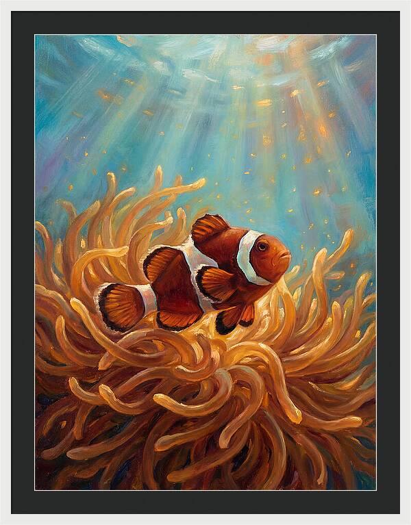 Clownfish Among Vibrant Anemones