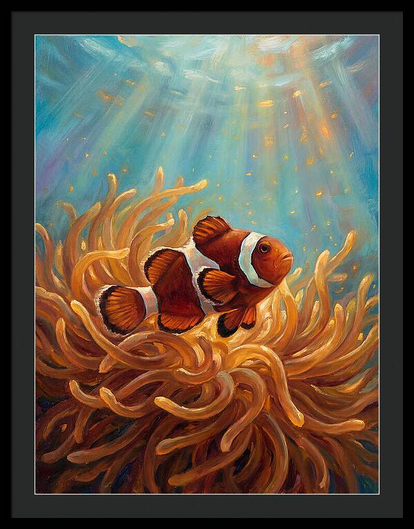 Clownfish Among Vibrant Anemones