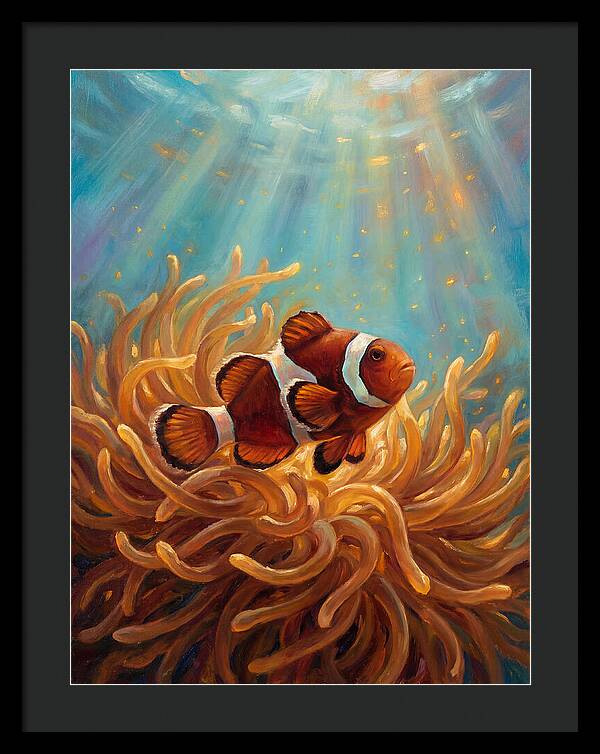 Clownfish Among Vibrant Anemones