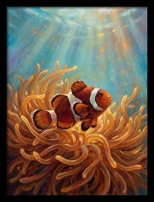 Clownfish Among Vibrant Anemones