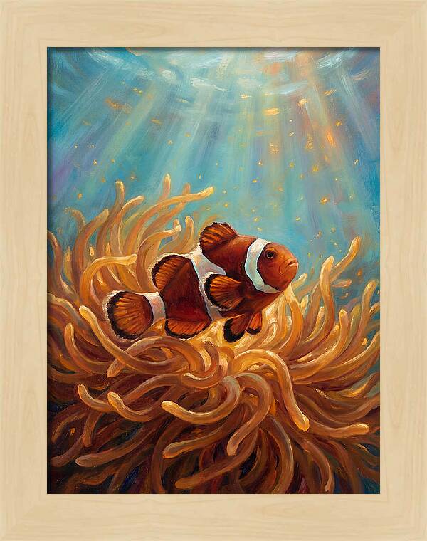 Clownfish Among Vibrant Anemones
