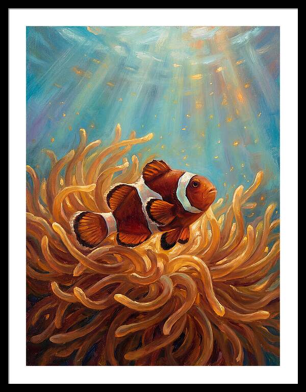 Clownfish Among Vibrant Anemones