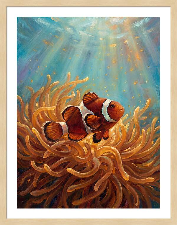 Clownfish Among Vibrant Anemones