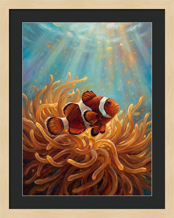 Clownfish Among Vibrant Anemones