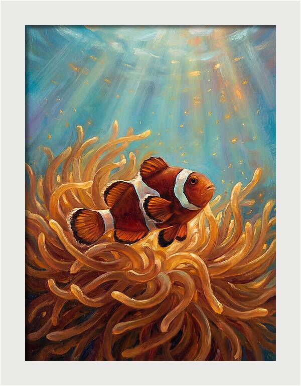 Clownfish Among Vibrant Anemones