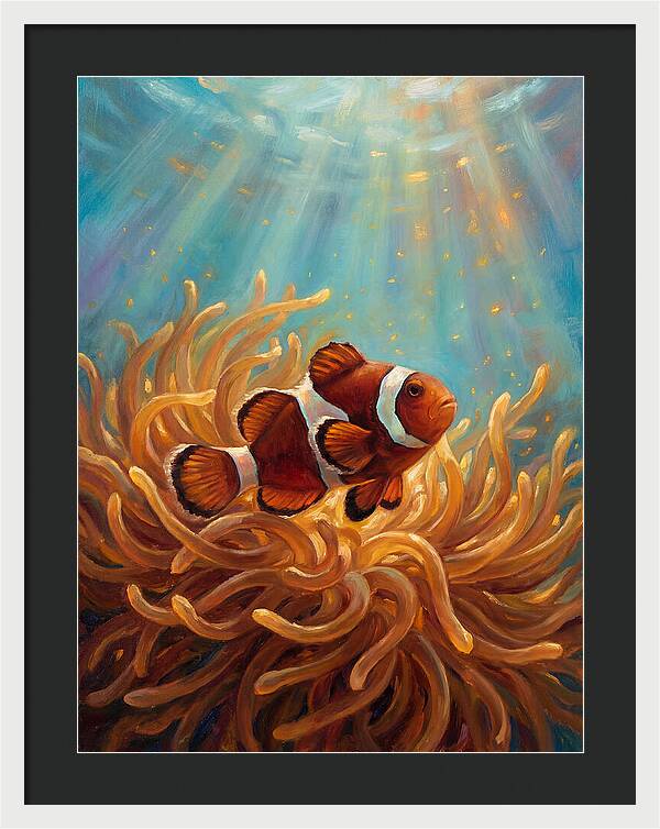 Clownfish Among Vibrant Anemones