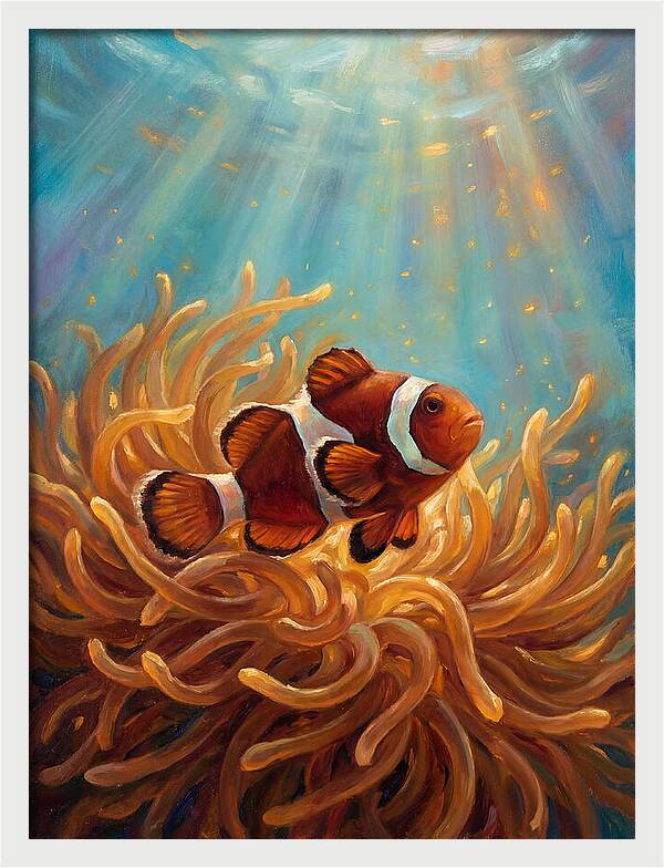 Clownfish Among Vibrant Anemones