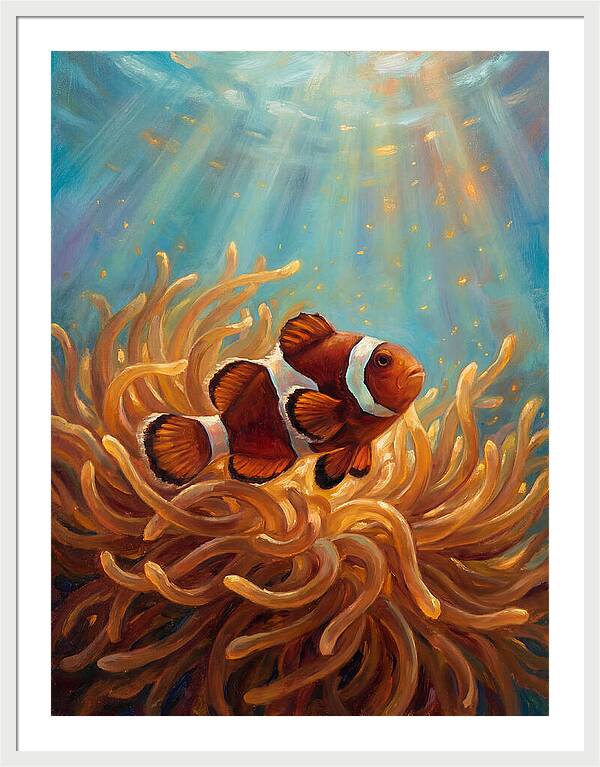 Clownfish Among Vibrant Anemones