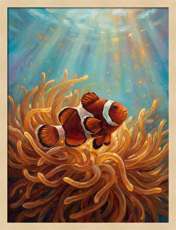 Clownfish Among Vibrant Anemones