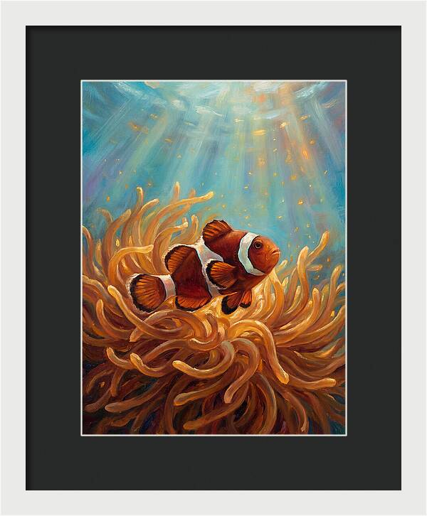 Clownfish Among Vibrant Anemones