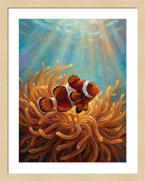 Clownfish Among Vibrant Anemones