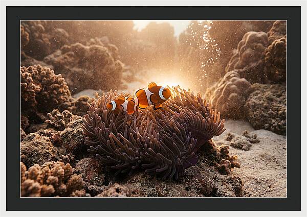 Clownfish Among Vibrant Anemones