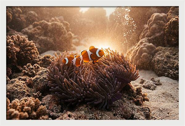 Clownfish Among Vibrant Anemones