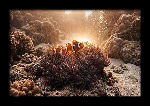 Clownfish Among Vibrant Anemones