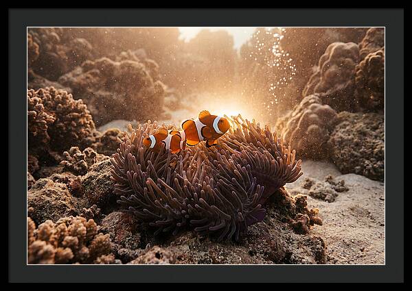 Clownfish Among Vibrant Anemones