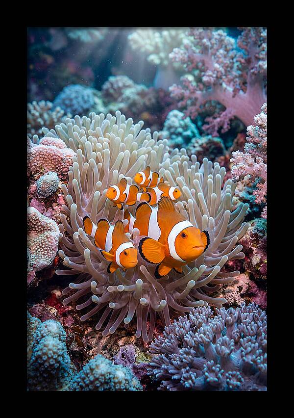 Clownfish Family Underwater